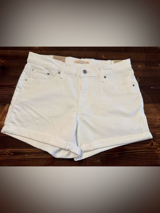 Levi's Pants - Levi's White Women's Mid Length Denim Roll-Cuff Shorts Size 31